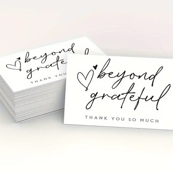 Thank You Cards 50 with Heart Design - Picture 1 of 1